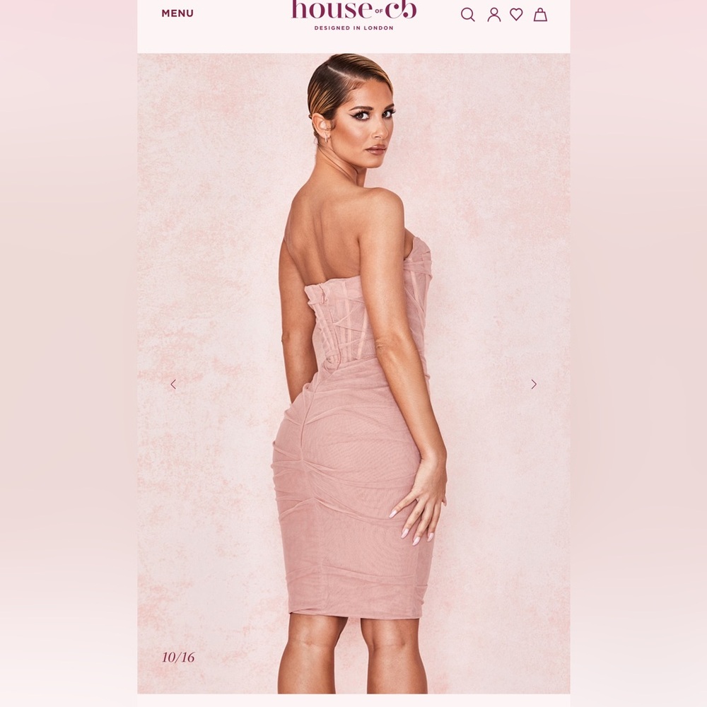 New with tag House of CB Leila Elegant Pink Strapless Dress - Picture 5 of 14